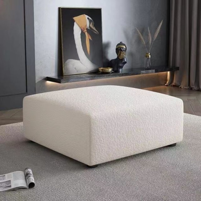 Luxury Bags Europe - Quadratisches Lammkaschmir-Sofa-Fußhocker, Futon-Einzelschuh-Wickelstuhl, Zuhause, Tausend-Vogel-Gitter, leichte