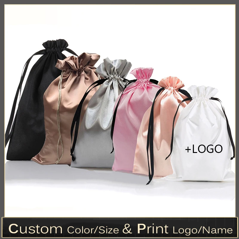 Luxury Bags For School - 10 Stück Maßgefertigte Satin-Haarverlängerungsbeutel Luxuswaren Seidenverpackung